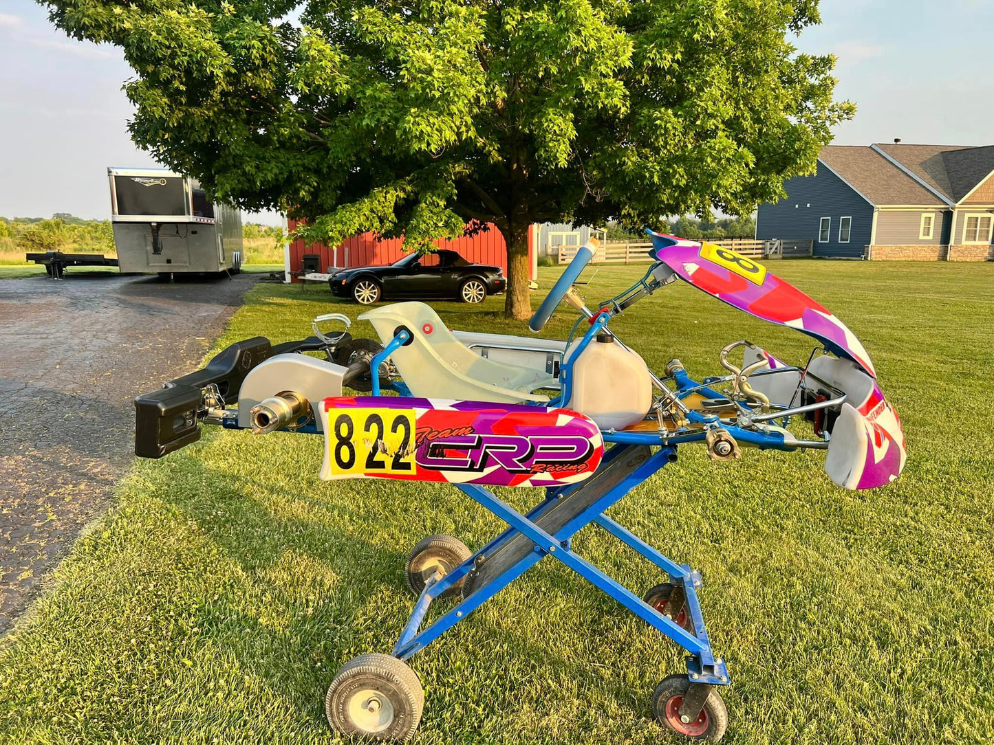 Used-1 race weekend- 2023 OTK EOS full size chassis w/ OTK Pedal Riser, Tillet XS Seat