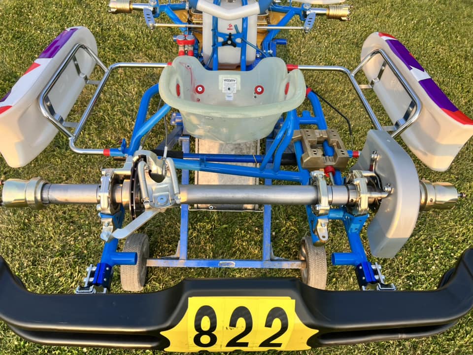 Used-1 race weekend- 2023 OTK EOS full size chassis w/ OTK Pedal Riser, Tillet XS Seat