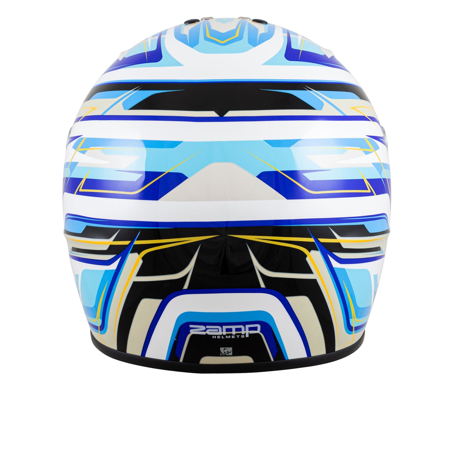 ZAMP RZ-42Y Youth Helmet Wht/Blu/Lt Blu Graphic