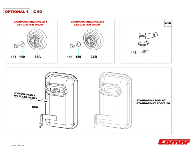Clutch Drum Sprocket Z12 C50 60-80 C52 Comer