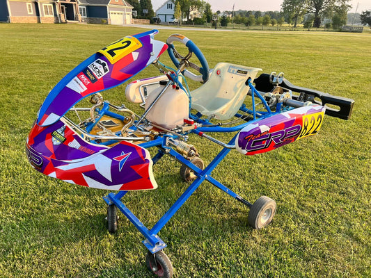 Used-1 race weekend- 2023 OTK EOS full size chassis w/ OTK Pedal Riser, Tillet XS Seat