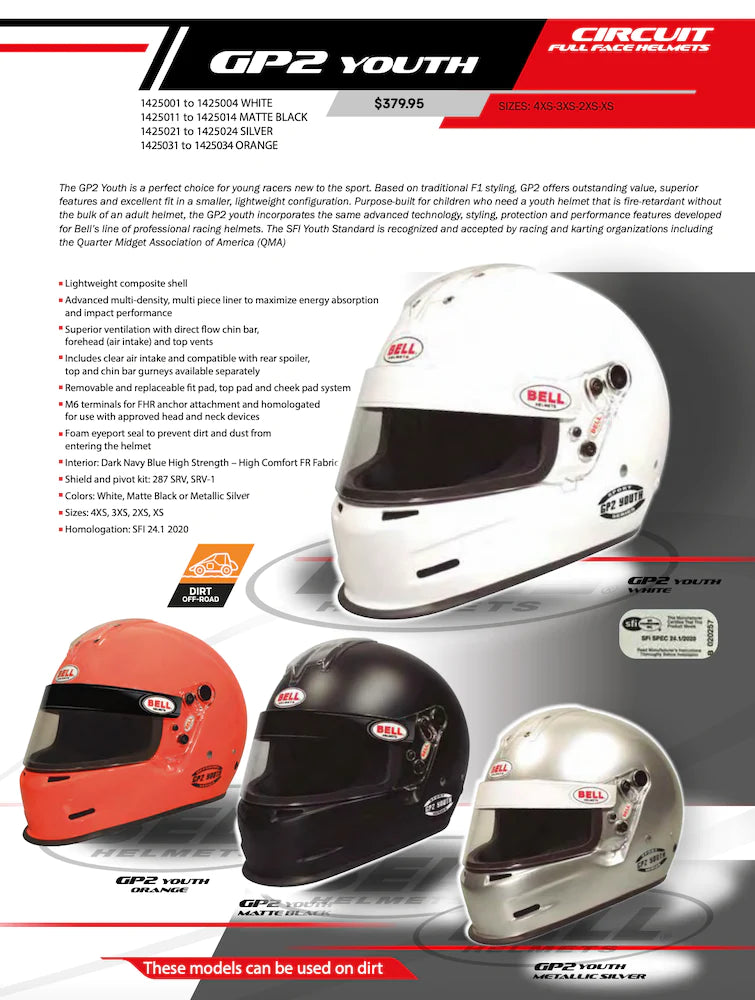 Bell GP2 Youth Helmet SFI 24.1