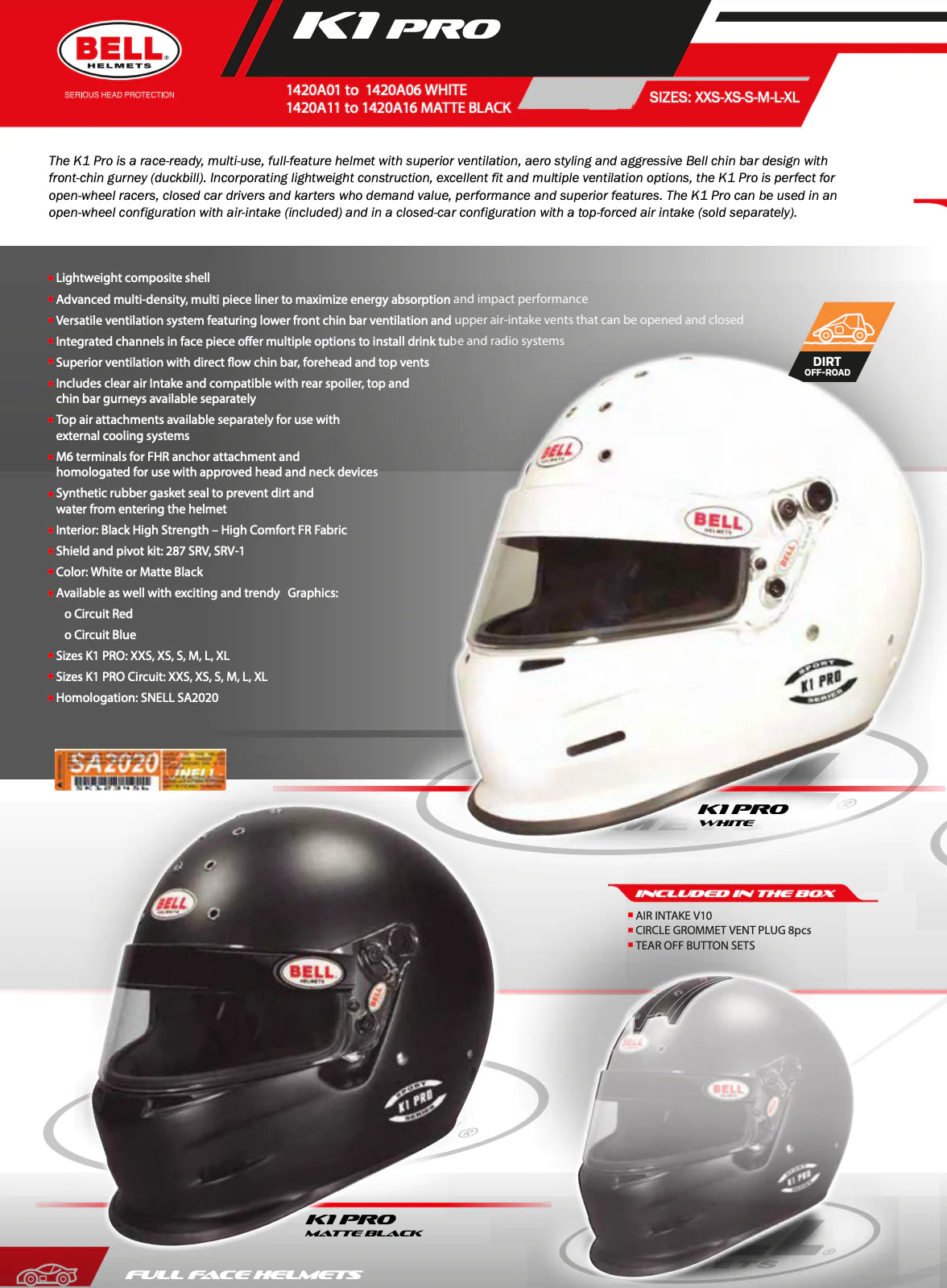 Bell K1 Pro Helmet SA2020