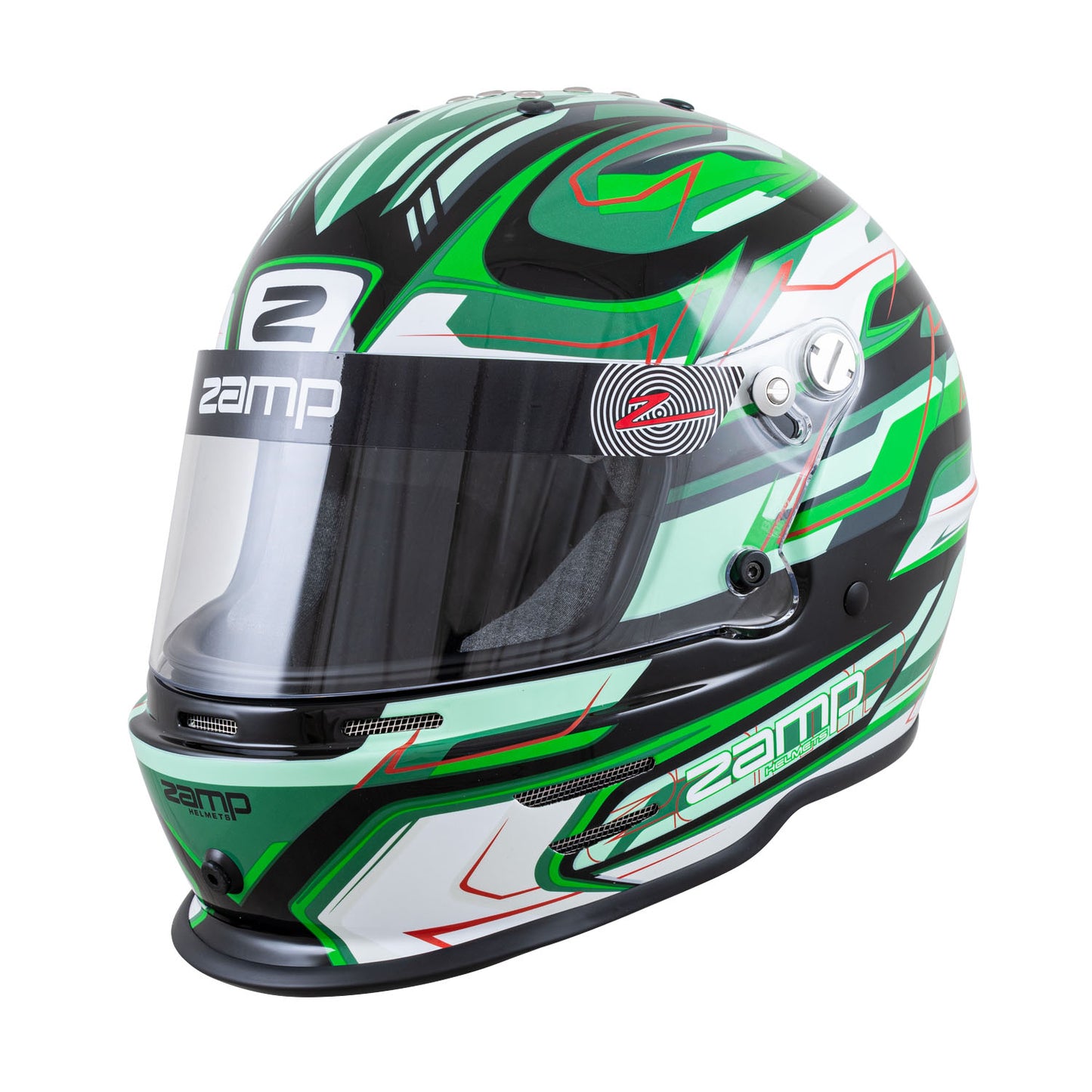 Zamp RZ-42Y Youth Helmet Blk/Grn/Lt Grn Graphic