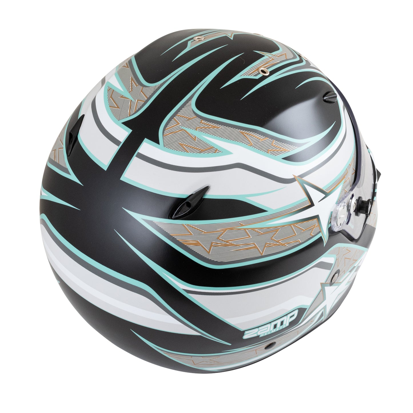 Zamp ZR-72 Auto Racing Graphic Helmet-Matte Black/Gray/Lt Gray