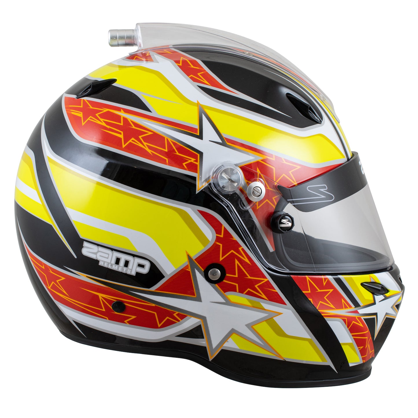 Zamp ZR-27 Auto Racing Graphic Helmet-Gloss Black/Yellow/Orange