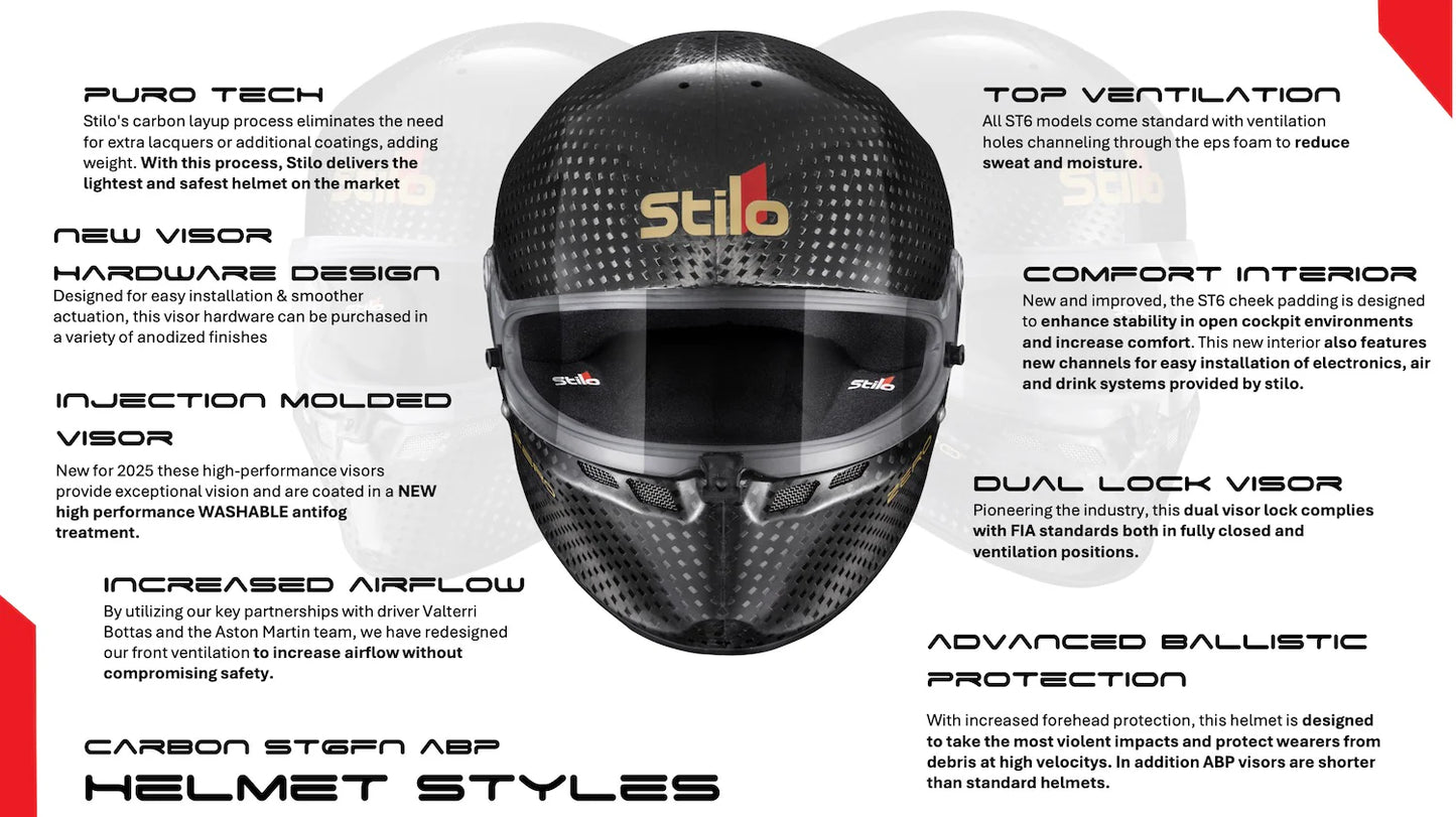Stilo ST6 FN ABP 8859-2024 Carbon Fiber Helmet SA2025