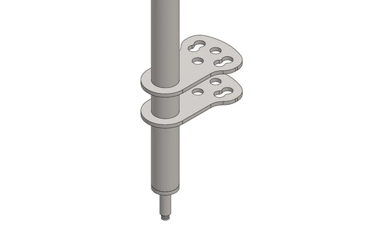 STEERING COLUMN 420MM WITH 2 BRACKETS-MINI CHROMED