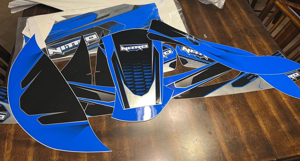 Trailer Clean Out- New Adult Nitro Kart Go kart Graphics- Blue